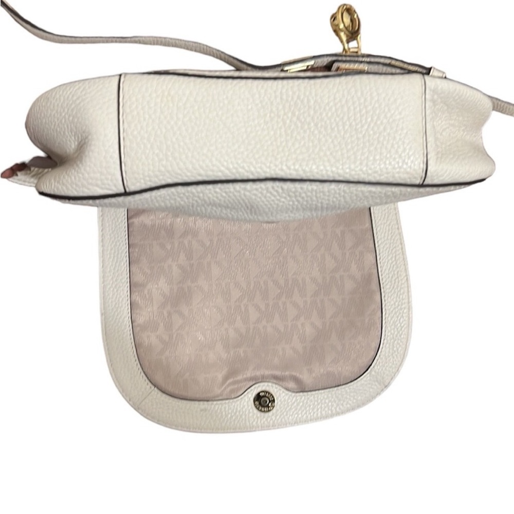 Michael Kors Cream Pebbled Leather Crossbody Bag - Picture 9 of 12